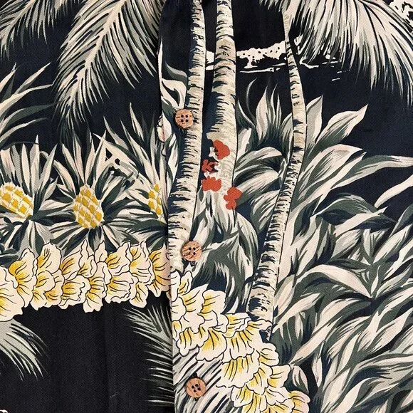 Tommy Bahama 100% Silk Hawaiian Tropic Palm Tree Tropical Camp Shirt Sz L - Picture 5 of 10